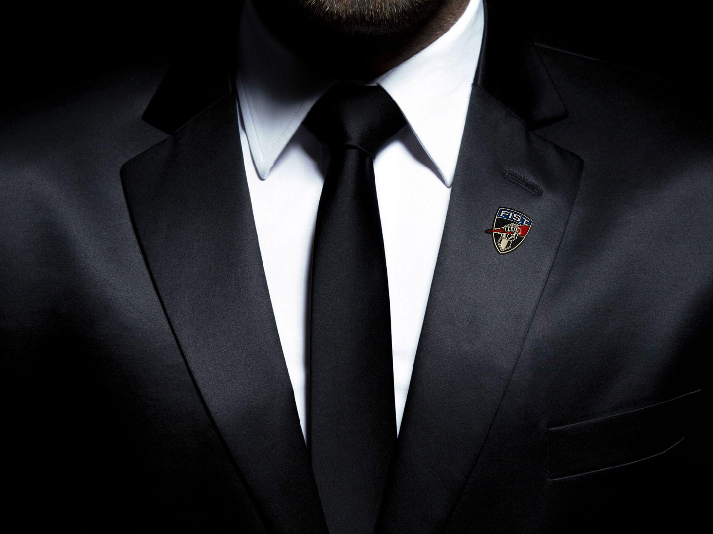Colored shield lapel pin