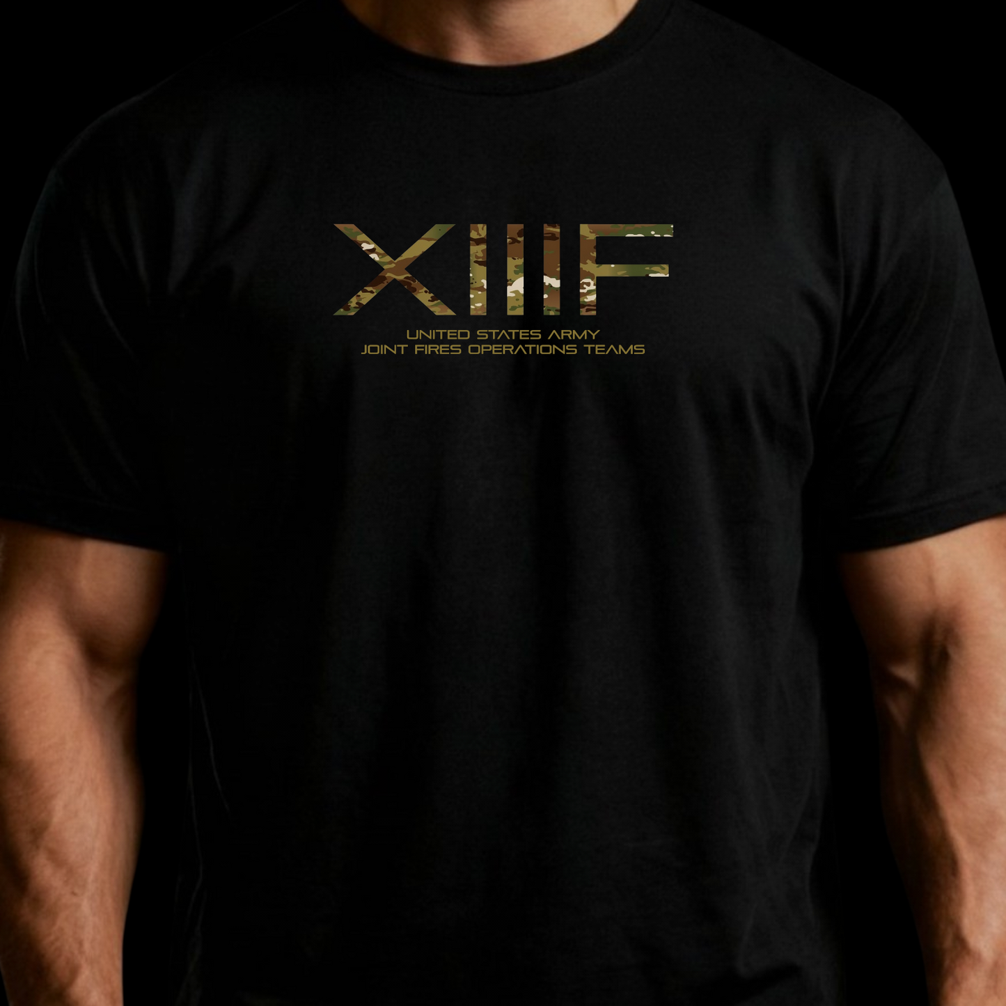 Black XIIIF tee (multicam des3 front)