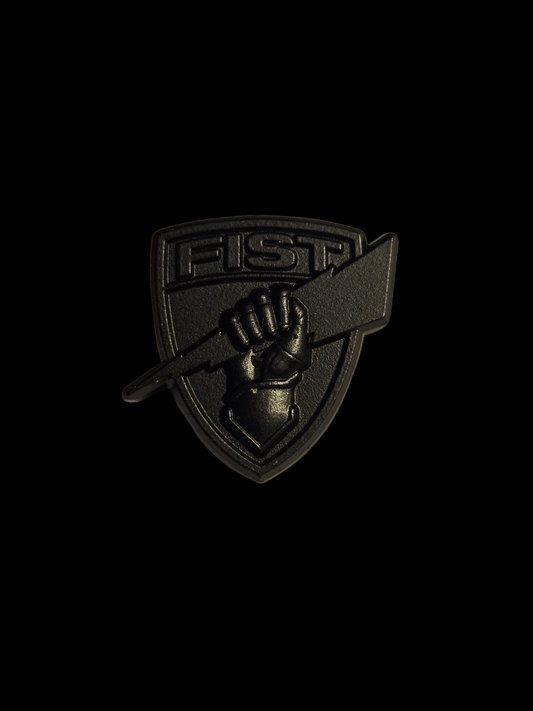 Black shield lapel pin