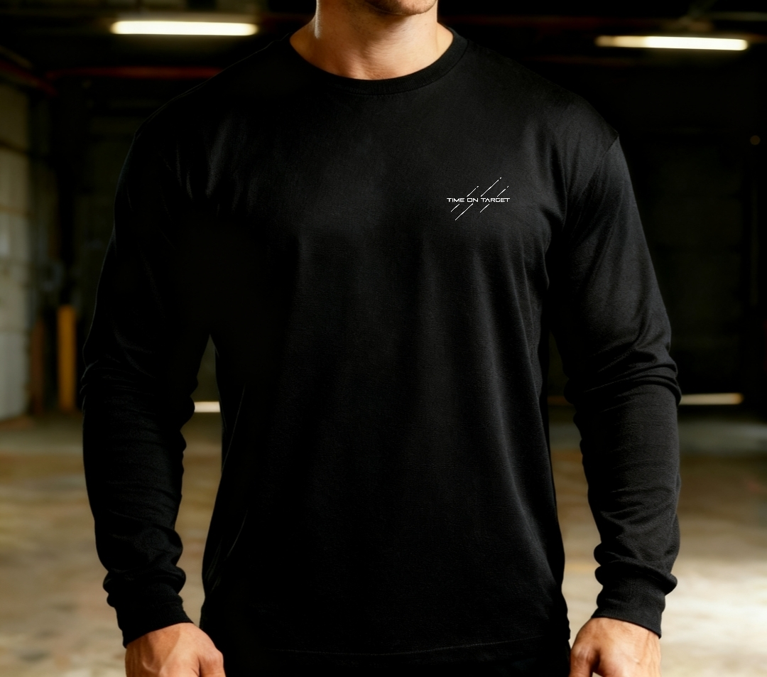 13 foxtrot long sleeve black tee