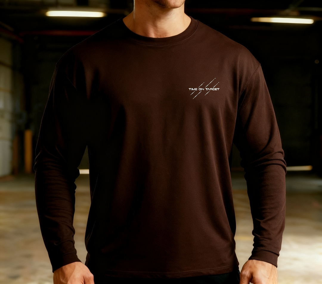 13 foxtrot long sleeve dark Brown tee