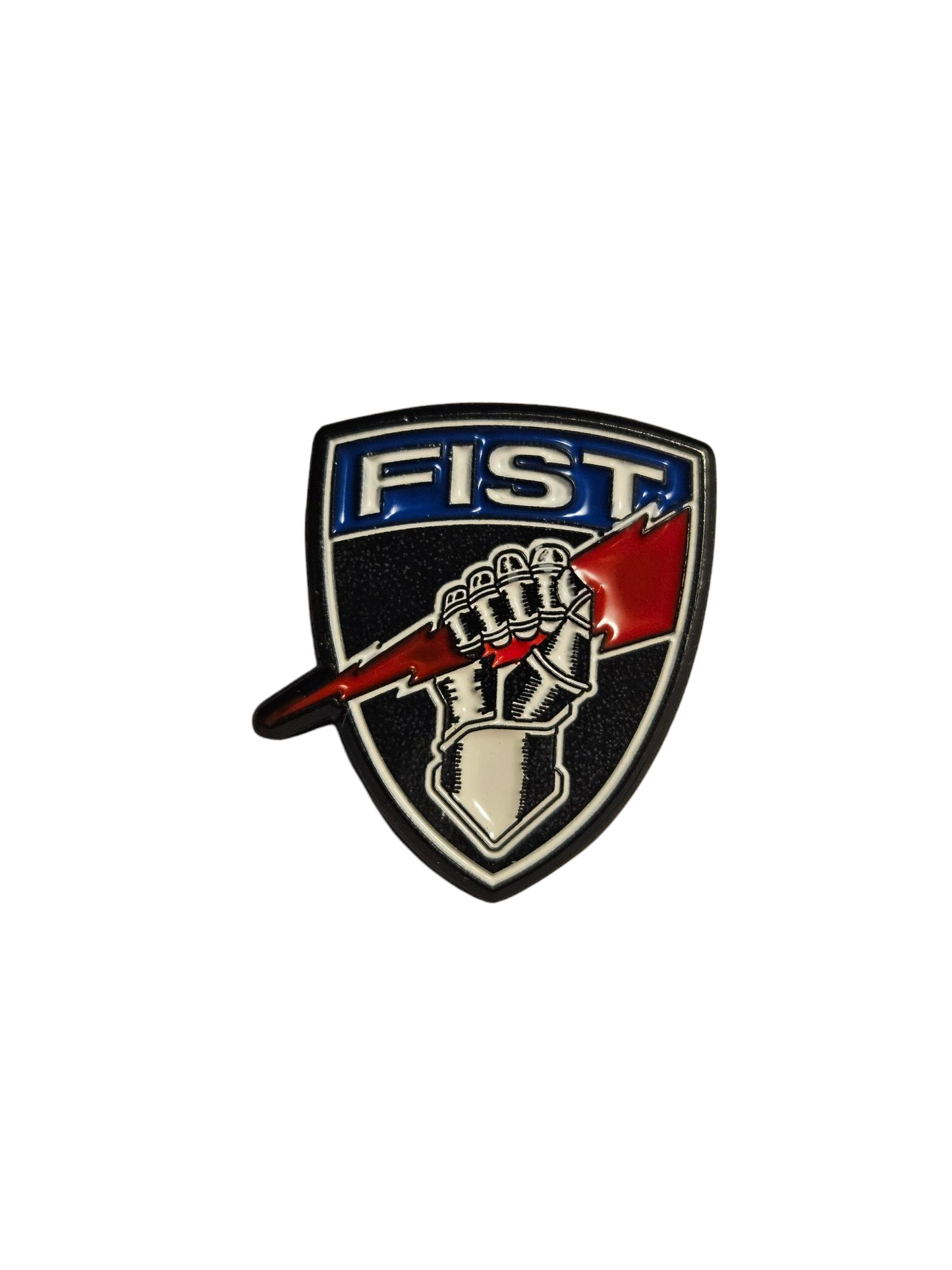 Colored shield lapel pin