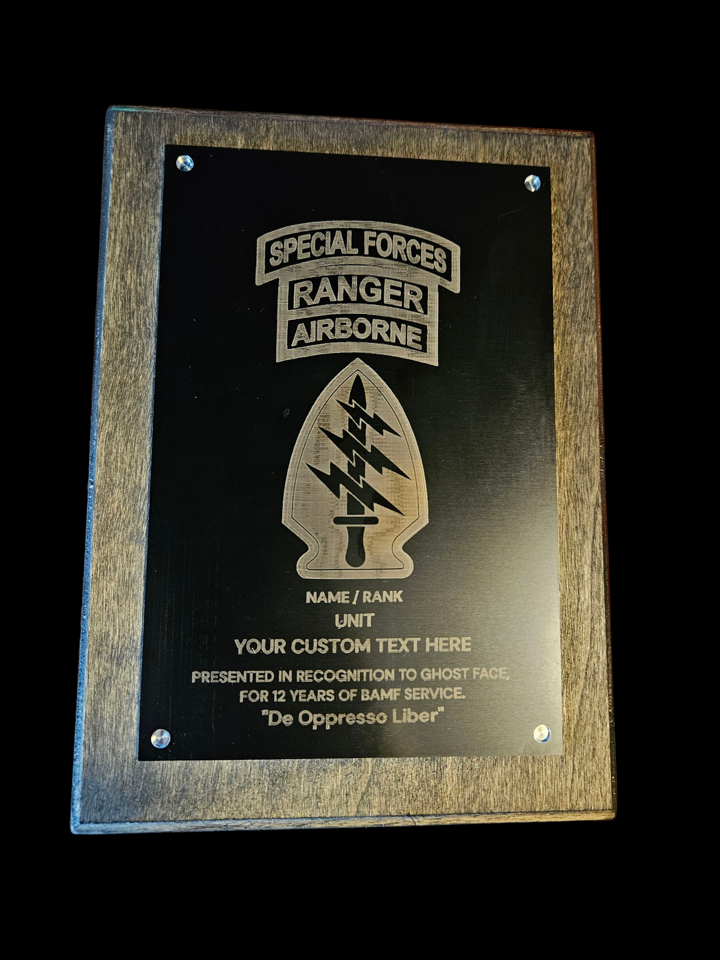 Large custom plaque