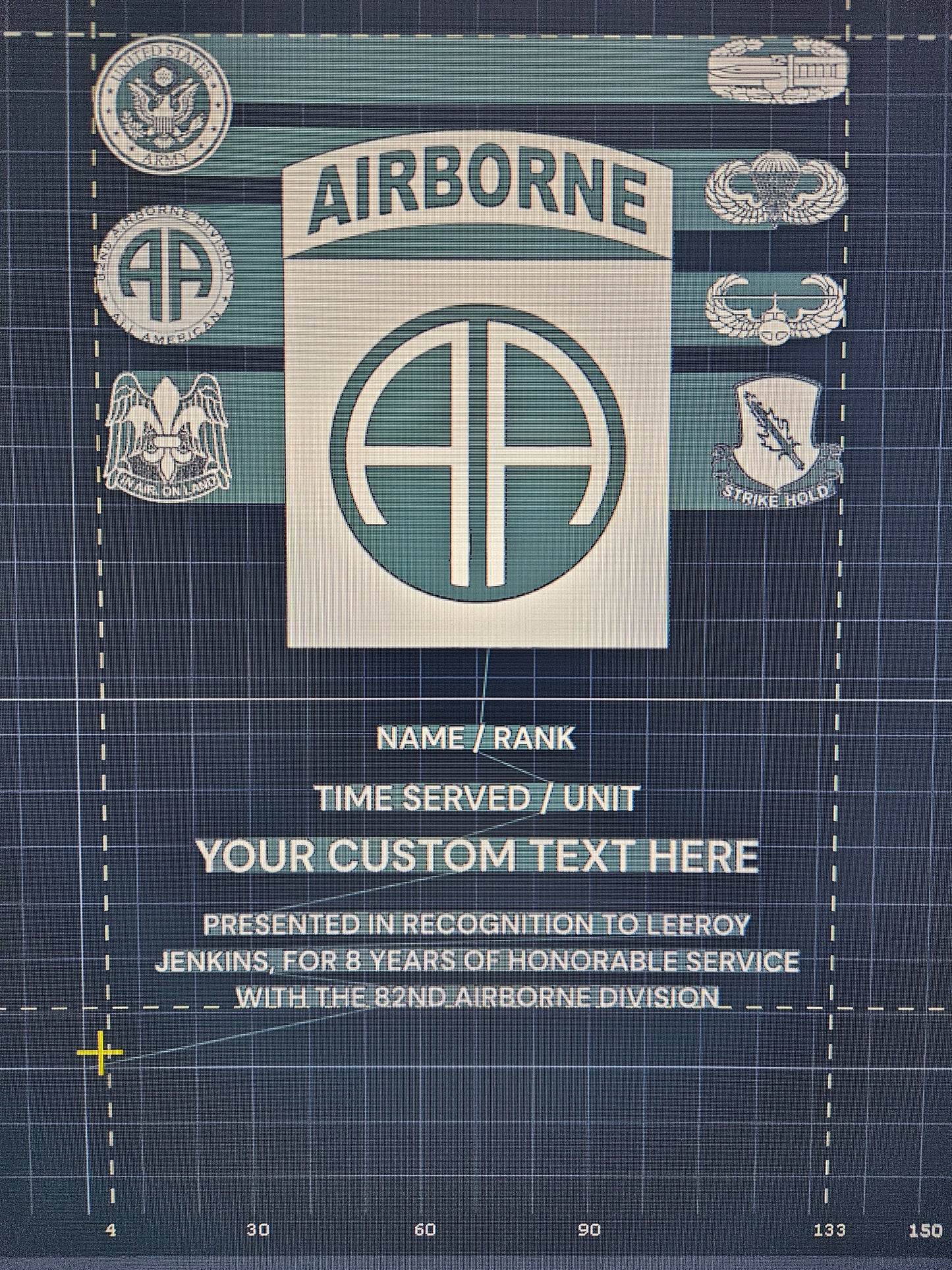Large custom plaque