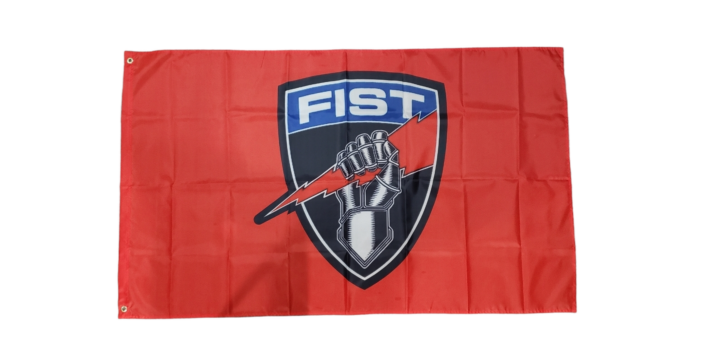 Red fist flags 3'x5'