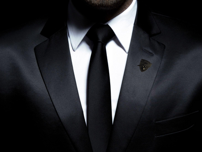 Black shield lapel pin