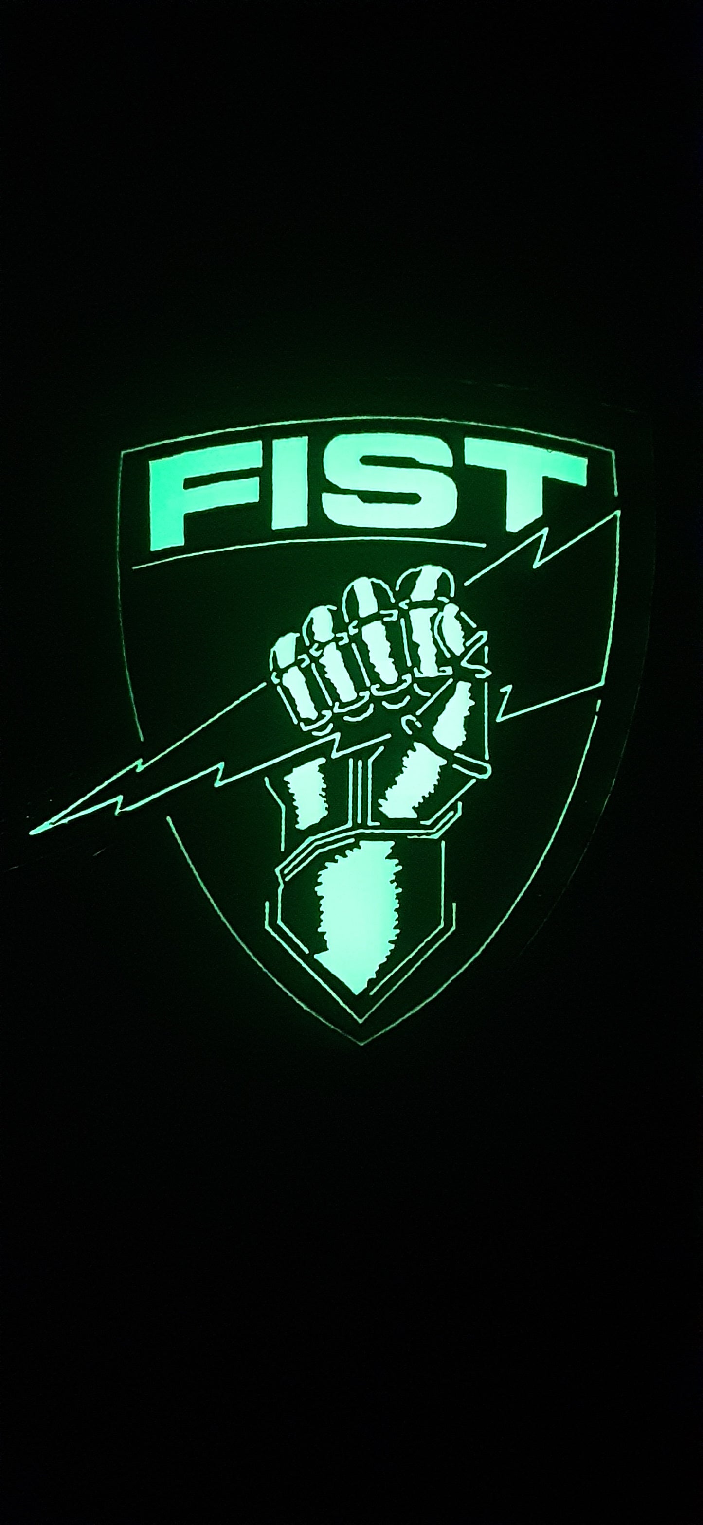 FIST SHIELD GREEN LUMINESCENT PATCH