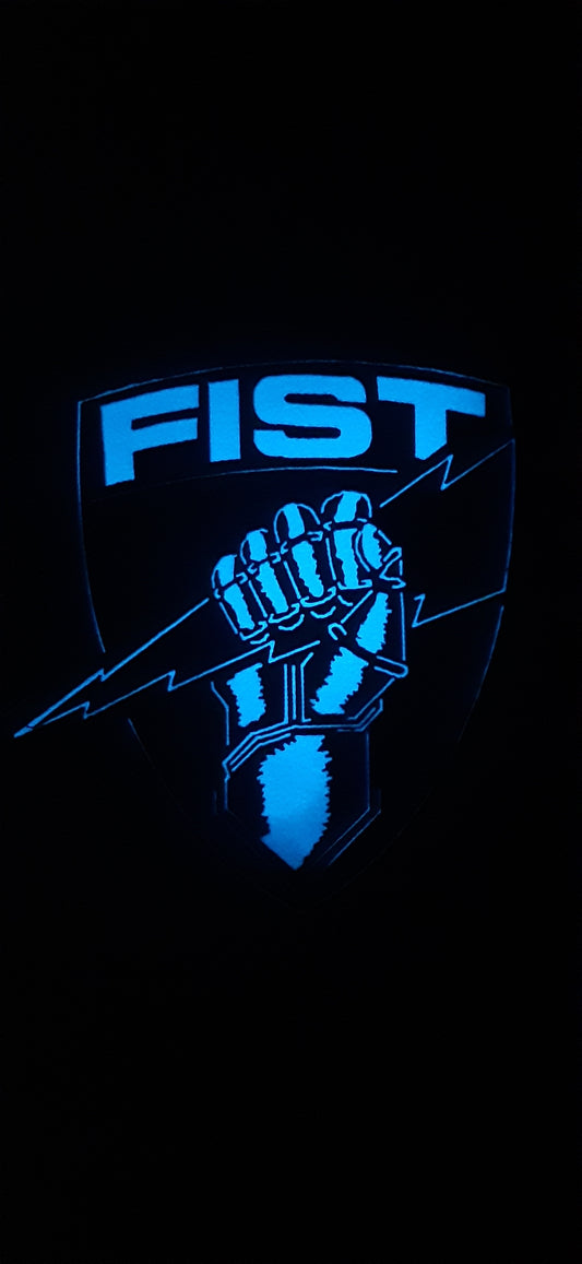 FIST SHIELD BLUE LUMINESCENT PATCH