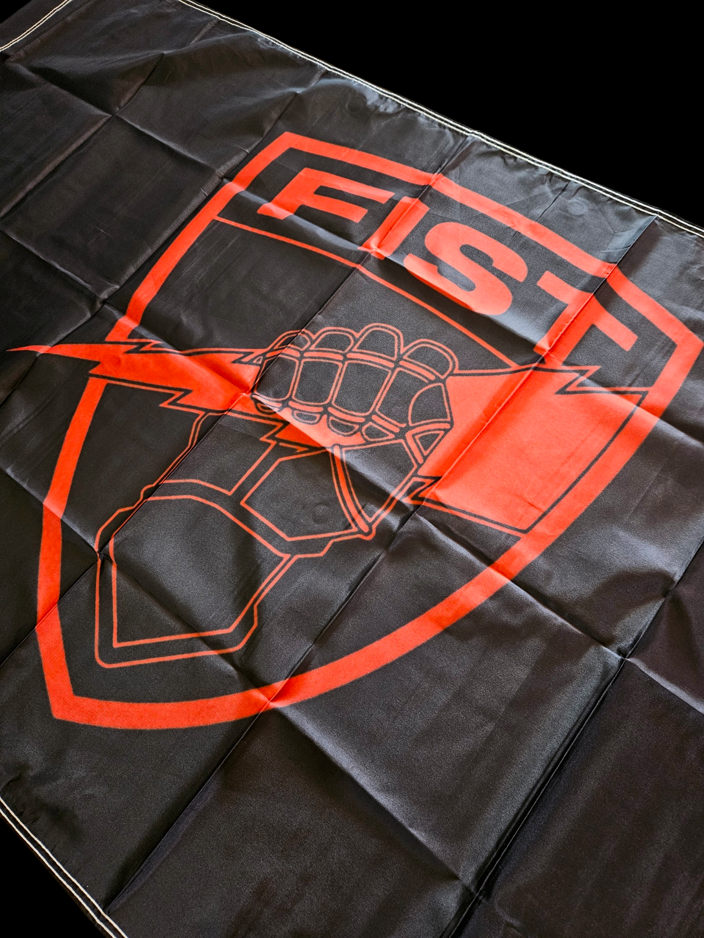 Blackout red fist shield flag
