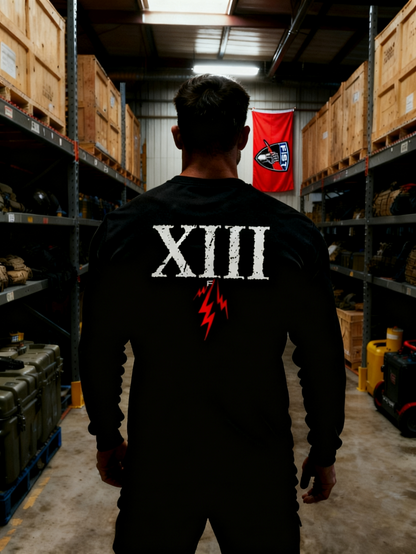 13 F long sleeve black tee
