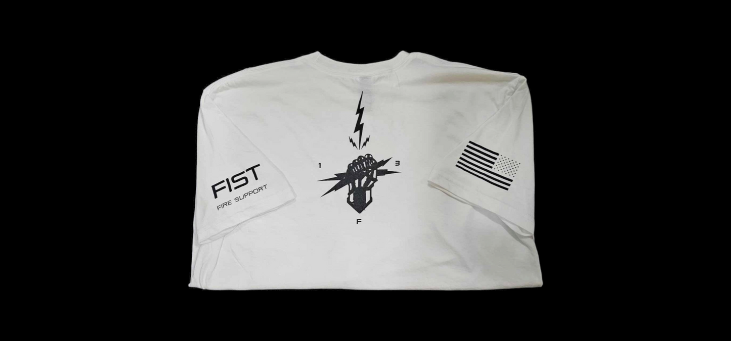 WHITE FIST LIGHTENING T-SHIRT