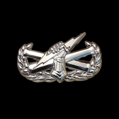 Chrome "pin on" fist badge