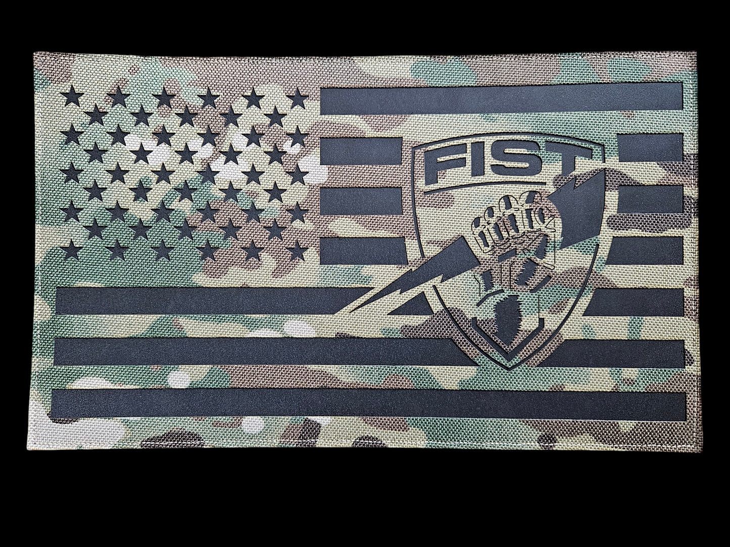 10" American flag with fist shield XL infrared patch