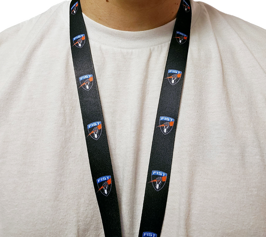 Black fist shield Lanyard