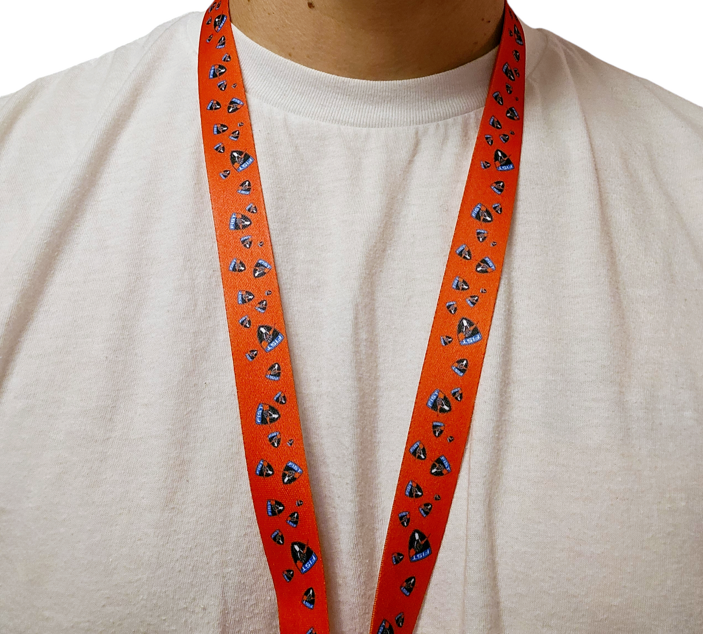 Red fist shield lanyard