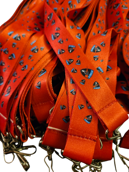 Red fist shield lanyard