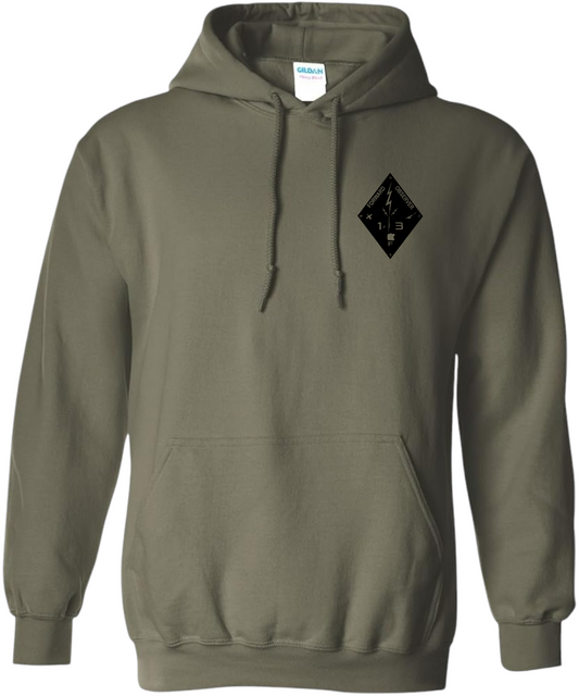 OD green hoodie fist diamond design front