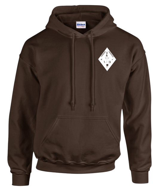 Drk Brwn Hoodie fist diamond design front