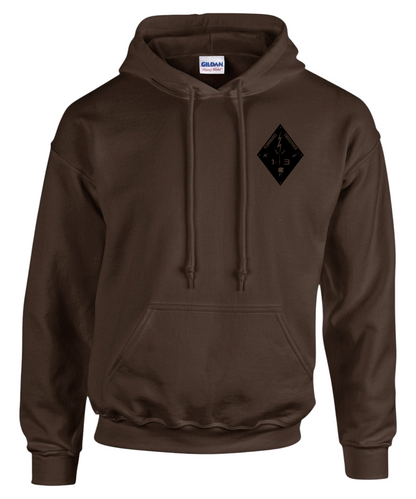 Drk Brwn Hoodie fist diamond design front