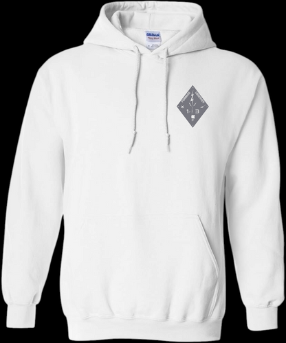 White hoodie fist diamond design front