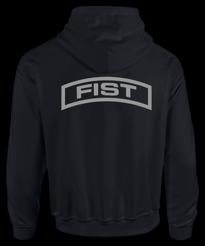 Black Hoodie fist tab back