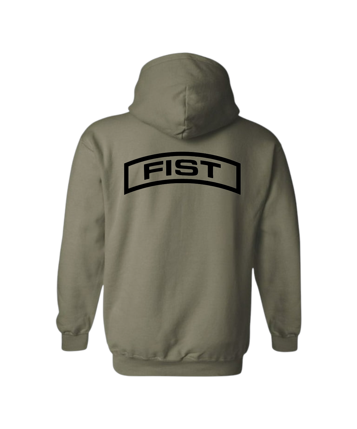 OD Green Hoodie fist tab back