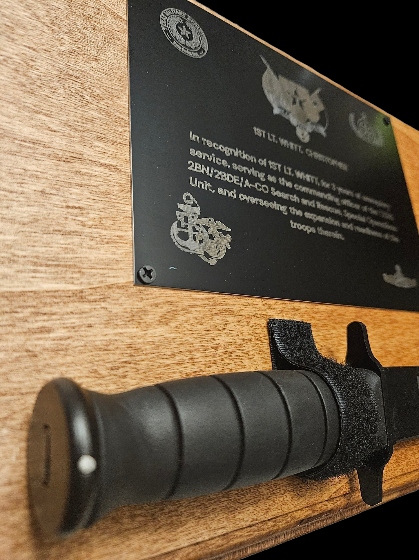 XL custom plaque w/knife
