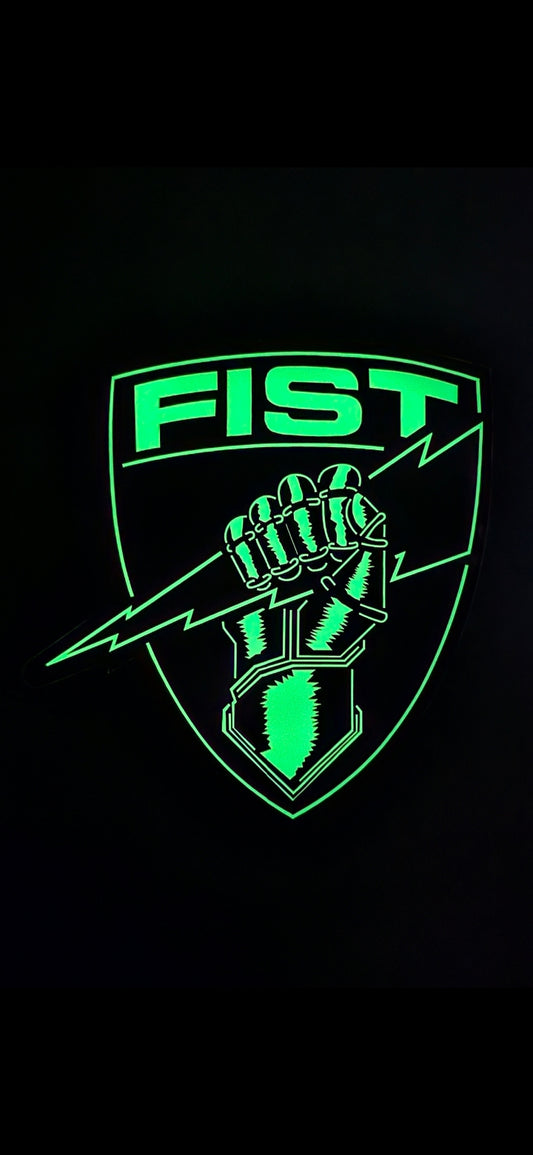 10" FIST SHIELD GREEN LUMINESCENT PATCH