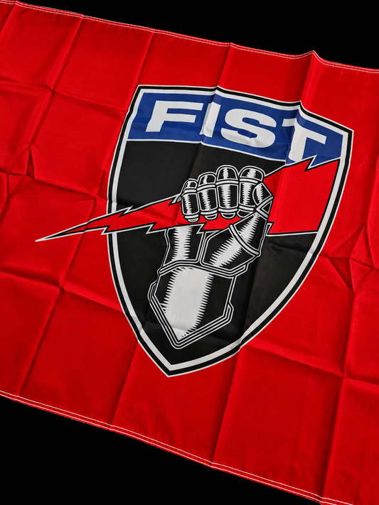 Red fist flags 3'x5'