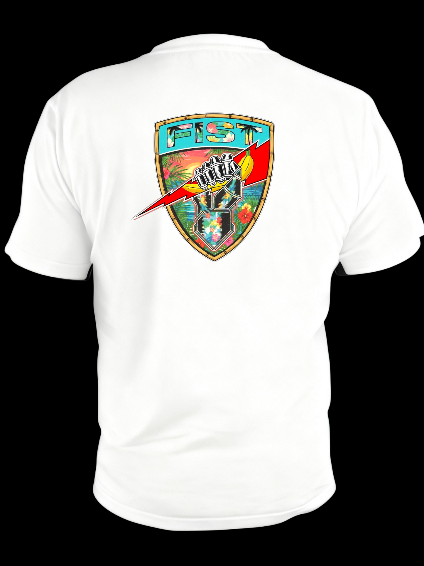 Tropical vibes banana man tee white