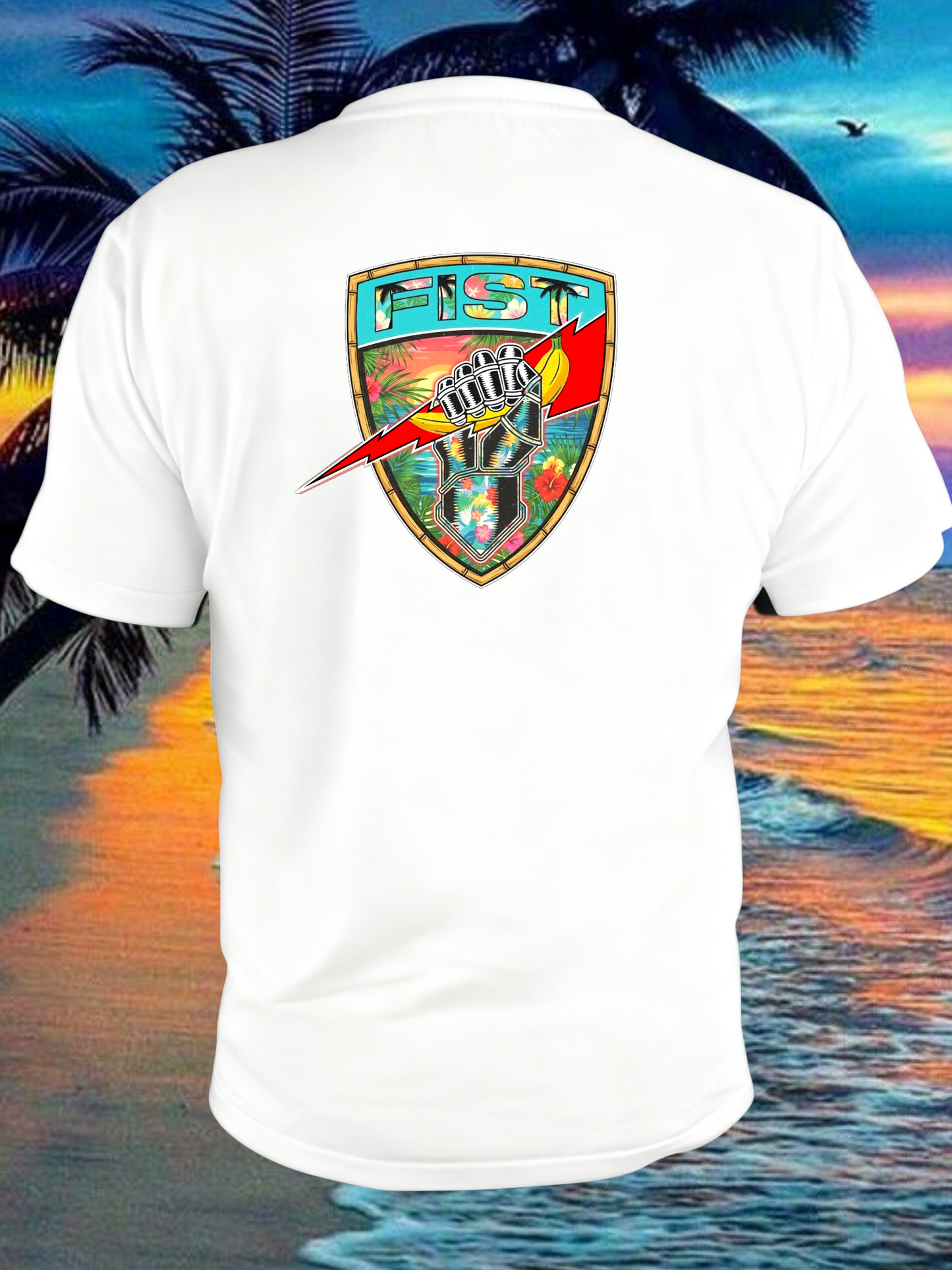 Tropical vibes banana man tee white