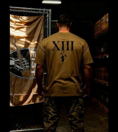 13 F short sleeve brown coyote tee