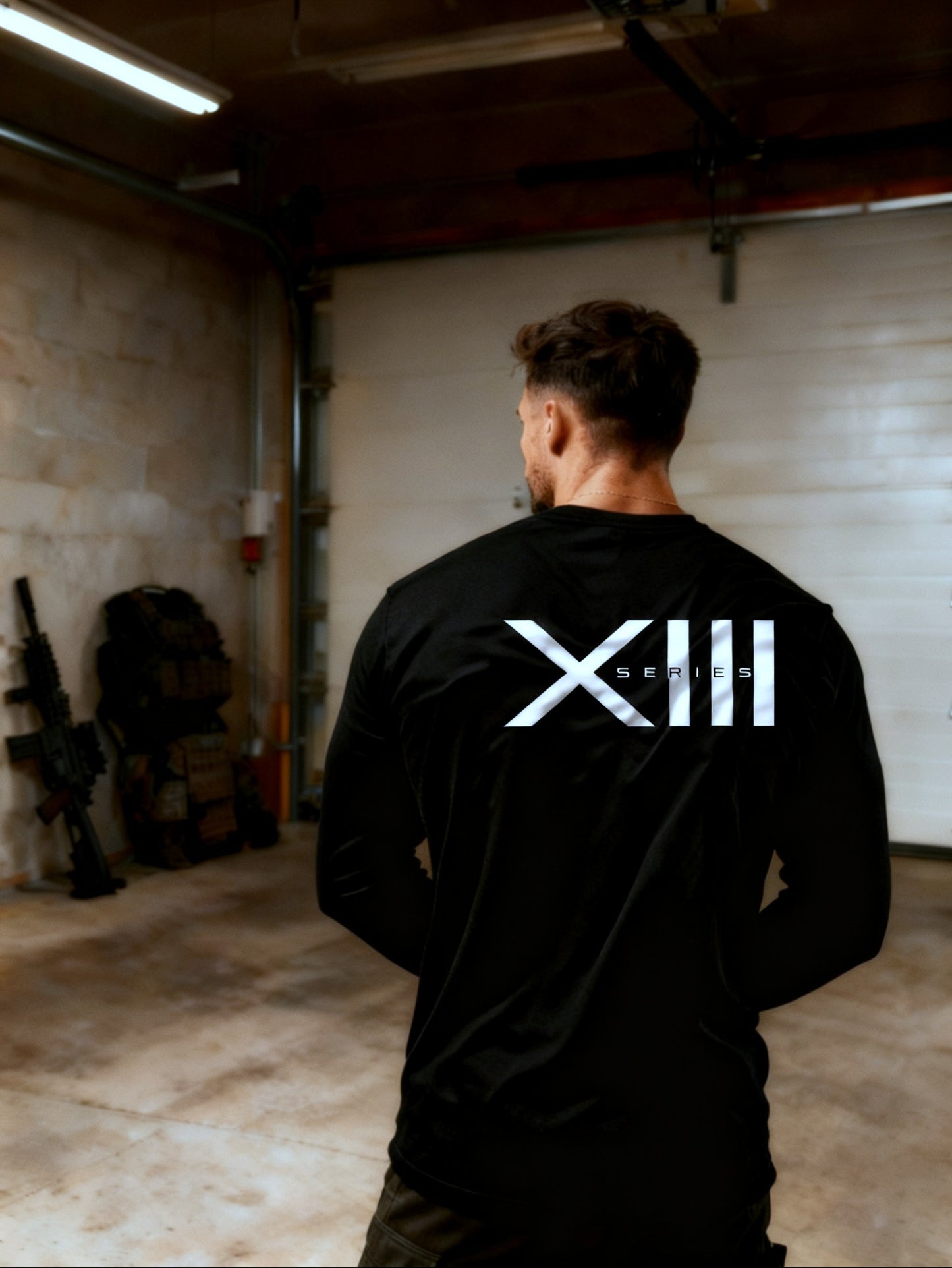 13 series long sleeve black tee