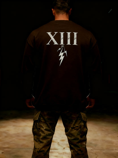 13 F long sleeve dark Brown tee