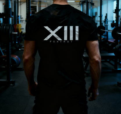 13 foxtrot short sleeve black tee