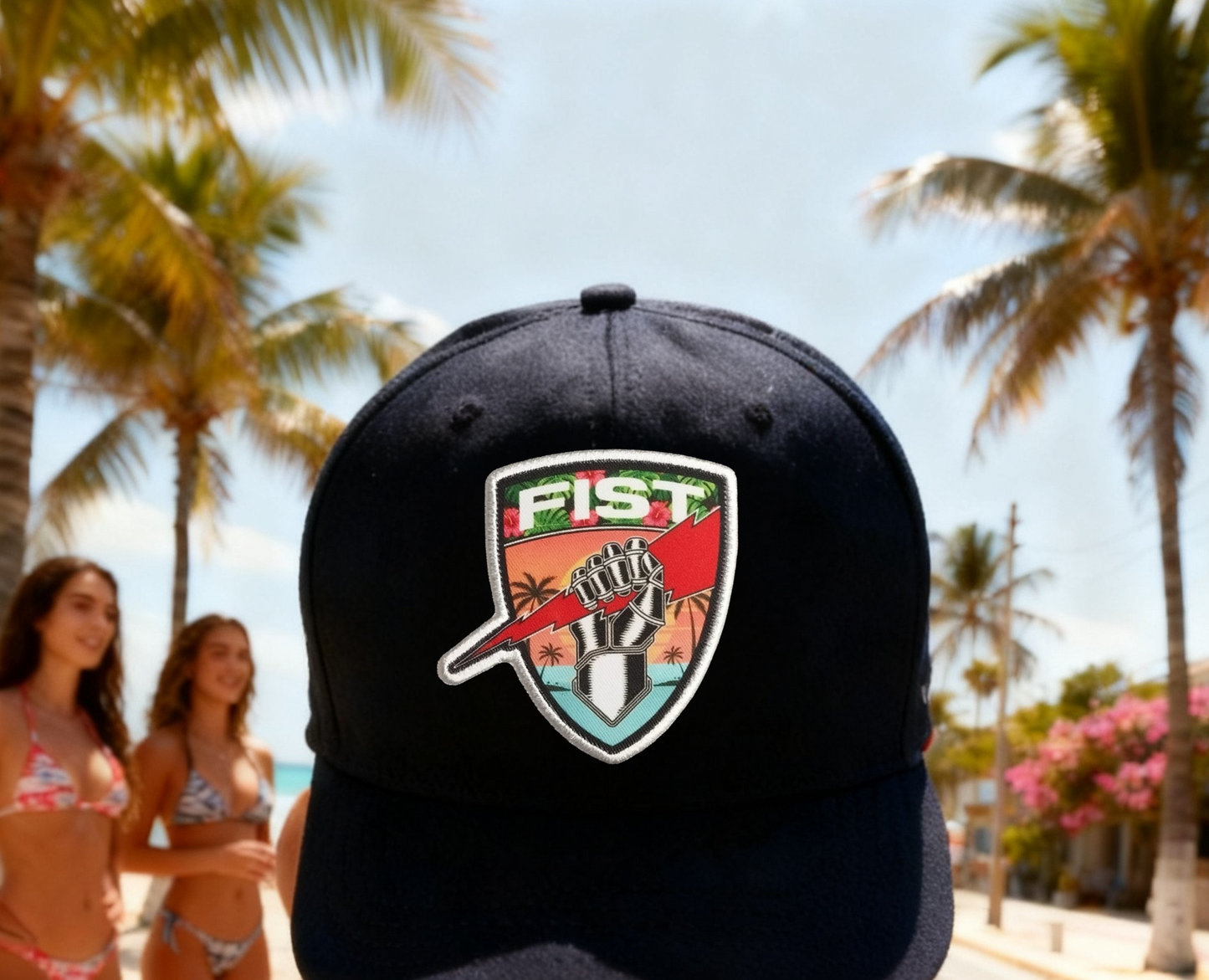 Tropical vibes fist shield patch