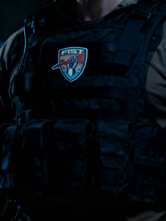 Tropical vibes fist shield patch