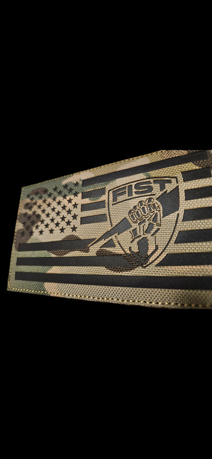 American flag fist shield ir patch 3.25"