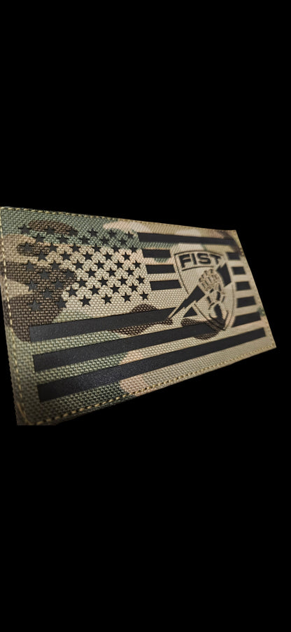 American flag fist shield ir patch 3.25"